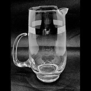 Halo Platinum Glastonbury Lotus Crystal Glass Pitcher 6.25" High Silver Accent